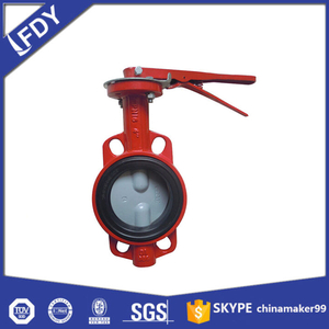 Wafer Type Double Stem Concentric Butterfly Valve with Soft Seat
